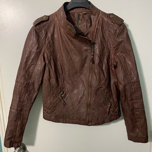 Black Swan Jackets & Blazers - 🎉Black Swan Biker/Moto brown faux leather jacket